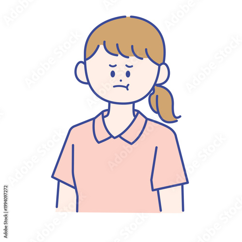 女性介護士の怒った表情イラスト