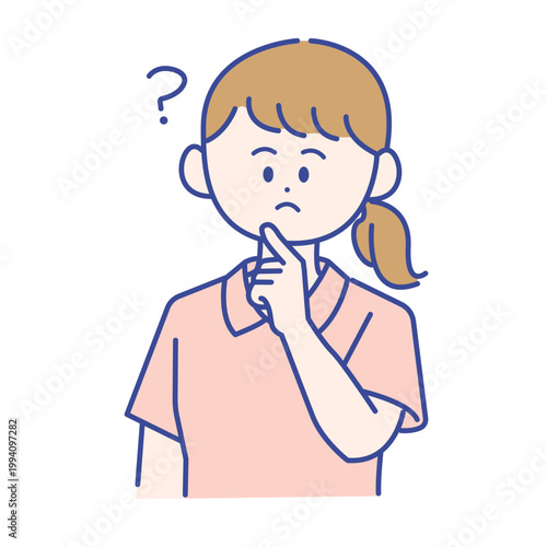 女性介護士の疑問表情イラスト