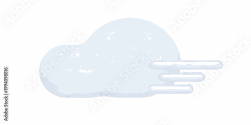 A simple stylized illustration of a cloud with a trailing droplet