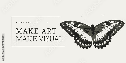 A butterfly illustration accompanies the text make art make visual