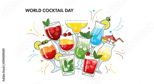 Colorful cocktails with fresh ingredients.