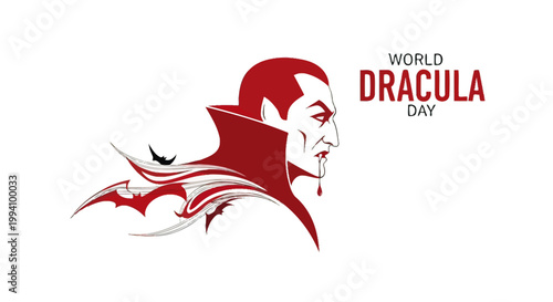 Dracula Vampire Illustration Profile Portrait 1.