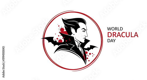 Dracula Vampire Character Illustration Portrait.