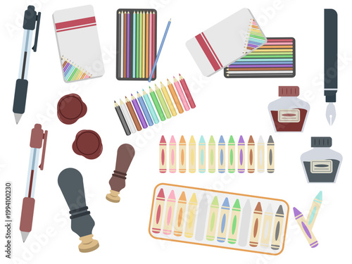 文房具のイラストセット