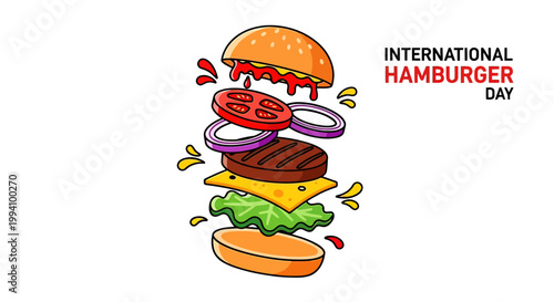 Hamburger with cheese lettuce tomato.