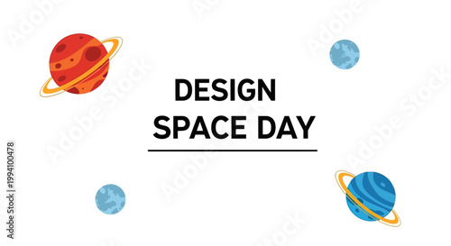 Planets and Moons in Space Day.