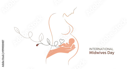 Pregnant Woman Holding Baby Bump.