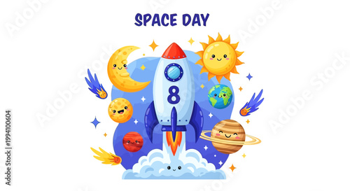 Rocket Ship Blasting Off Into Space 2.