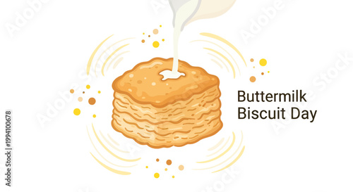 Stack of Buttermilk Biscuits Freshly Baked.