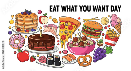 Variety of sweet and savory foods 1.