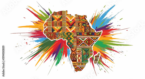 Vibrant Africa continent map design.
