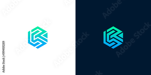 Modern geometric abstract hexagonal logo design, a professional and clean branding element for your business