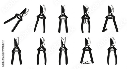 Collection of Garden Pruning Shears Tools.
