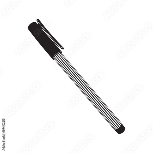 monochrome vector illustration of a pen or fineliner