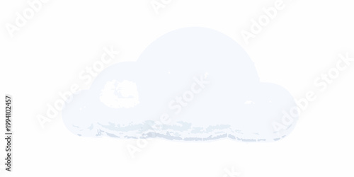 A simple fluffy white cloud isolated on a plain white background