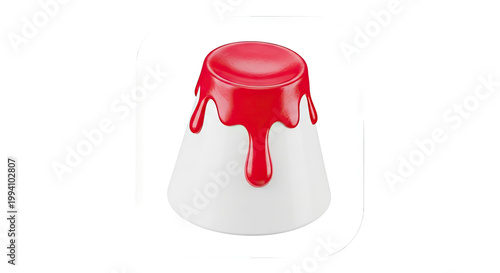 White Cone with Red Drips