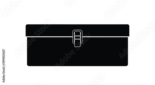 Simple black toolbox illustration on a white background