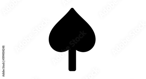 Black Spade Playing Card Suit Symbol.