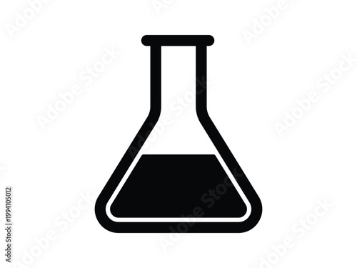 vector illustration of a laboratory flask with a liquid