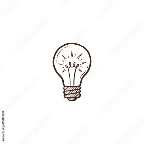 Lightbulb Organic Ink Sketch Icon
