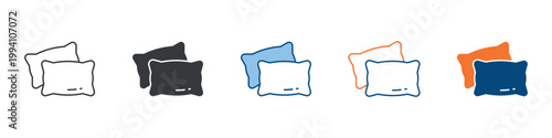 Pillow Icon Set Multiple Style Collection