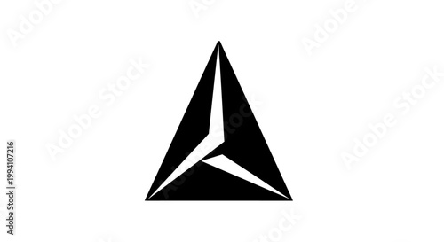 Free Download Black and White Geometric Triangle Logo Design on White Background. - GFXLoad