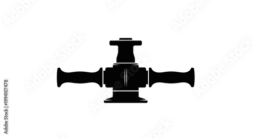 Black silhouette of a fire hydrant valve on white background.