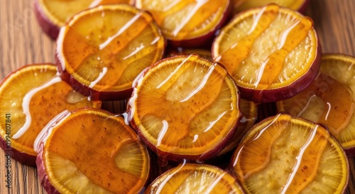 Sweet Potato Slices with Honey Drizzle.