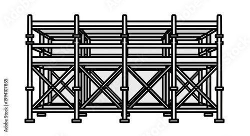 Industrial metal scaffolding structure equipment.