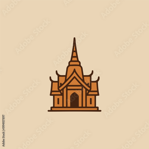 Thailand Temple Landmark Logo
