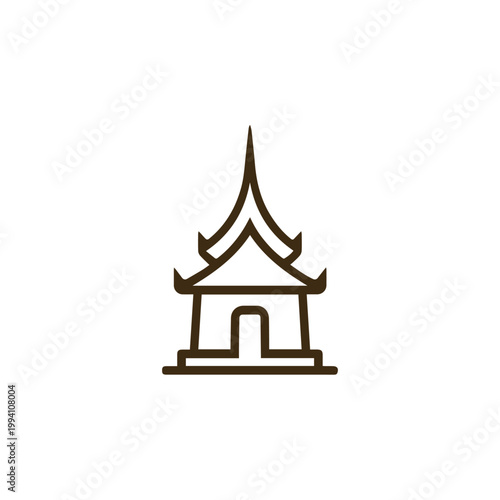 Thailand Temple Landmark Logo