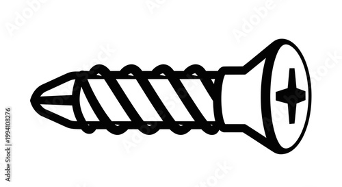 Screw with cross head metal fastener.