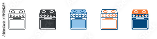 Stove Icon Set Multiple Style Collection