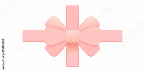 A pastel pink bow isolated on a clean white background