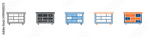 Drawer Icon Set Multiple Style Collection