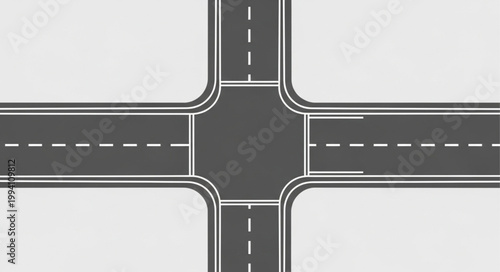 Aerial View of a Simple Crossroads Intersection.
