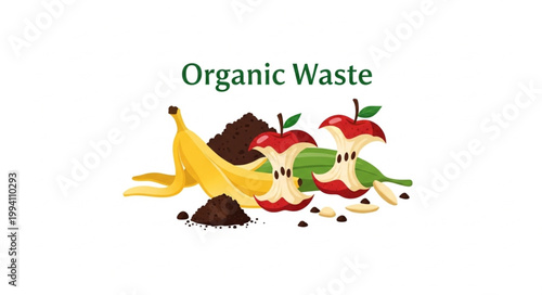 Organic Waste Decomposition and Recycling Concept.