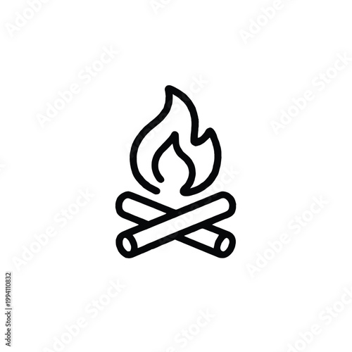 Lit Flame Streak Doodle Icon