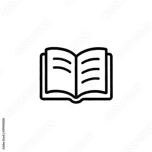 Open Book Monoline Doodle Icon