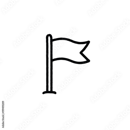 Pennant Flag Monoline Doodle Icon