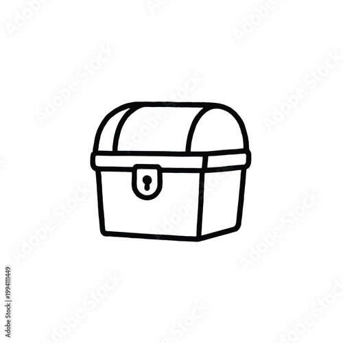 Treasure Chest Monoline Doodle Icon