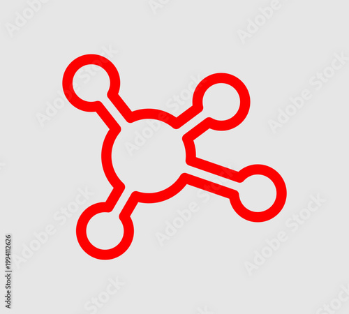 Chemistry line icon design molekul symbol template flat design illustration