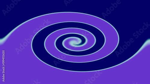 Abstract spiral gradient in blue and purple with smooth curves on deep background minimalist artistic design