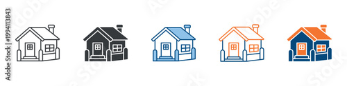 House Icon Set Multiple Style Collection