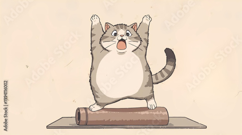 A silver cat was shocked vector illustration cartoon