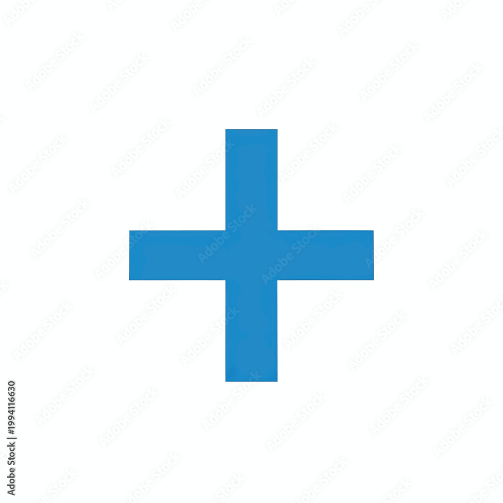 Obraz premium Simple Blue Plus Sign Symbol Icon.
