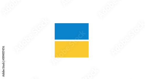 Blue and yellow abstract squares representing Ukrainian flag colors.