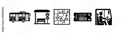 Bus Transportation Service Icons
