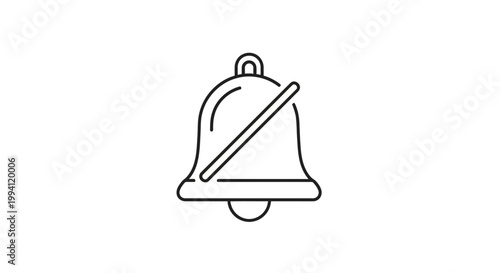 Bell icon with a diagonal line through it indicating silence.