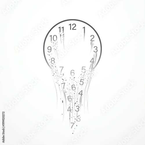 Surreal image of clock melting into numbers representing time pressure and aging.